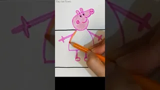 how to draw peppa pig #peppapigdrawing #peppapigshorts #easydrawing #drawingshorts #shorts