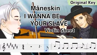 Måneskin - I Wanna Be Your Slave (Play Along Violin Tab Tutorial)