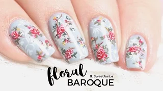 Baroque Vintage Floral Nail Art | Followthatway x SweetAmbs
