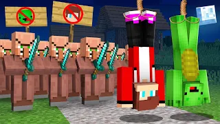 How did the Villagers HANGED JJ and Mikey? - Maizen Minecraft