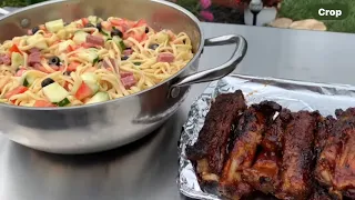 Mouthwatering Pasta Salad And Rib Dinner