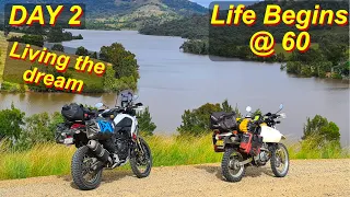 DAY2 Best Moto Camping Adventure (Life Begins at 60). Tenere 700 and Dr650, 2 Days, 700 AWESOME kms.