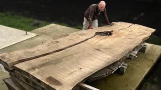 🔨 Crafting a Masterpiece: Epoxy Table from 200-Year-Old Ash Wood! PART 2
