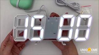 LED Digital Clock Instructions by UNIQHOME