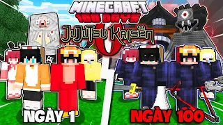 NGÁO TÓM TẮT 100 NGÀY JUJUTSU KAISEN ĐẠI CHIẾN SINH TỐ TEAM TRONG MINECRAFT 😎👻