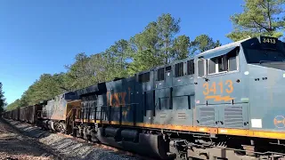 CSX N319-16 pounding the jointed rails through Congaree, SC on the Eastover Subdivision