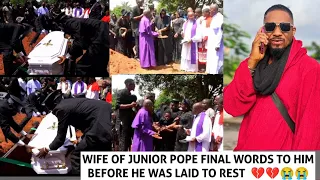 Wife of junior Pope final words to her husband as he was laid to rest (SHE CRIED 😭)