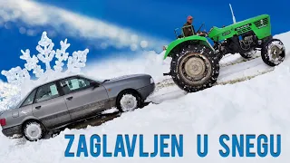 TESTIRAO SAM AUDI 80 QUATTRO PO SNEGU ❄️ 🚘 😄 *traktor me izvlačio na kraju*🚜