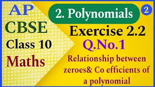 10thClass, Polynomials, Exercise 2.2, Q.No.1, AP New Syllabus, ‎@mathsworldmakessmartintelugu 