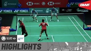 Home pair Ong/Teo and Alfian/Ardianto take to the court in a packed Axiata Arena