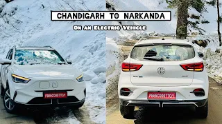 Driving the New MG ZS EV 2024 on Snow ❄️ Chandigarh to Narkanda via Shimla - Drive Review!