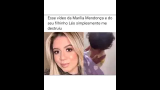 Léo filho de Marília Mendonça puxando vestido da mãe para que ela não saísse de casa