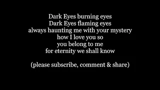 DARK EYES Russian Очи чёрные Óči čjórnye Black Eyes Lyrics Words trending sing along music song