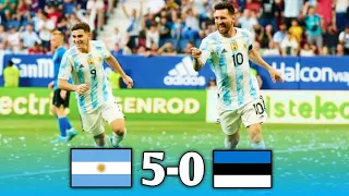Argentina vs Estonia 5-0 | Messi Hat-trick | Extended highlights & Goal | 2022 HD