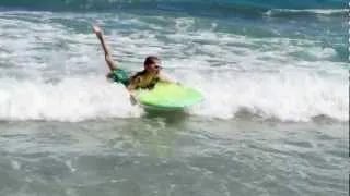 Presleys first time on the boogie board.MOV
