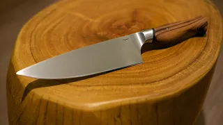 Chef's Knife - Hand Forged 52100, My first Integral Bolster