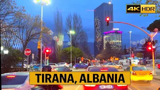 Tirana, Albania 🇦🇱 Driving video in Tirana, Tiranë-Shqipëri 45' [4K HDR]