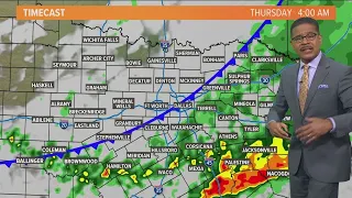 DFW Weather: Rain moving out Thursday as cold front comes in