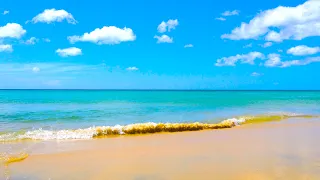 4k UHD Sadiyat Island Sea Beach. Relaxing Ocean Sounds. White Noise, Ocean Waves, Sleep, Meditation.