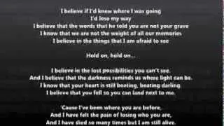 Christina Perri - I Believe lyrics on screen