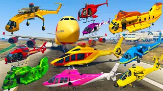 GTA V: Every Colored Helicopters Los Santos Airport Crash and Fail Compilation (60FPS)