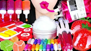 ASMR RAINBOW DESSERTS *EDIBLE CAPSULE, STRAWBERRY TANGHULU, COTTON CANDY, GUMMY EATING SOUNDS 먹방