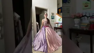 Making a Barbie Rapunzel ballgown dress | cosplay costume #shorts #sewing #barbie