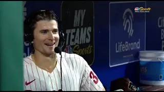 Luke Williams starts crying after home run