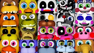 Ultimate FNAF World Night - All Jumpscares (Adventure Animatronics Mod)