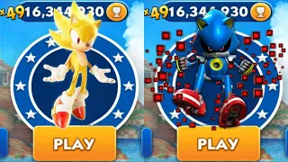 Sonic Dash - Golden Sonic VS Metal Sonic _ Movie Sonic vs All Bosses Zazz Eggman