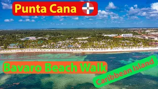 Punta Cana 🇩🇴 Tropical🌴BEACH Walk | 💦 Caribbean Sea #relaxing | Abandoned | 👉 | 4K Travel