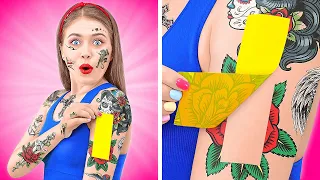 IF I OWN TATTOO STUDIO || Funny DIY Ideas & Cool School Crafts! Magic Tattoo By 123 GO! TRENDS