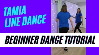 TAMIA LINE DANCE TUTORIAL | "Can't Get Enough" | BEGINNER DANCE TUTORIAL | Step-by Step & Back-view!