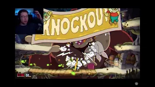 The fake Knock-out screen got Dantdm (cuphead DLC)