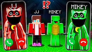 JJ Nightmare CatNap vs Mikey Nightmare CatNap CALLING to JJ and MIKEY at NIGHT - in Minecraft Maizen