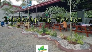 restaurant front yard DIY simple Landscaping design ideas/stone design-#landscaping#stonedesign