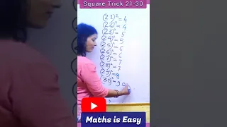 Square Shortcut Trick🔥| Square 21-30 Tricks #math #shorts #shortvideo #short #trending #vedicmaths