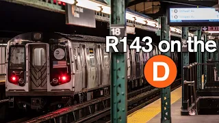 R143 running on the D line to Coney Island Yard