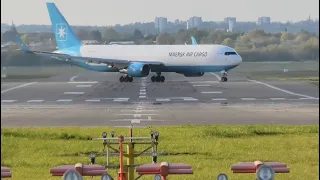 Maersk Air Cargo OY-SYD (Boeing 767-MSN 25354)full Departures from Birmingham international airport