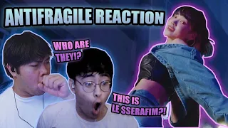 WHO IS LE SSERAFIM?!?! | LE SSERAFIM (르세라핌) 'ANTIFRAGILE' M/V Reaction // ASIAN BROS REACT