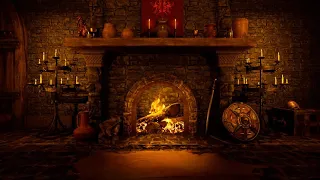 5 Hour Relaxation - Calming Medieval Fireplace | Fall Asleep