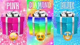 Choose your Gift 🎁😂😍🤮 || 3 giftbox challenge || #chooseyourgift #pink #blue #rainbow #3giftbox