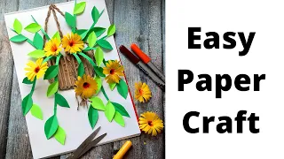 Easy DIY Paper Flower Wall Decor Craft | Home Decor| Paper Craft |Flower Making