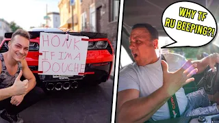 HONK PRANK ON ANGRY DAD! (Corvette Z06)