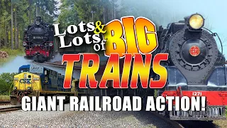 LOTS OF BIG TRAINS in Action! - FULL SHOW | Lots & Lots of Trains for kids! | Music by James Coffey