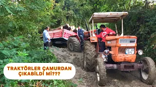 ÇAMURDA ZOR ANLAR!!! TÜRK FİAT İLE MASSEY FERGUSON CAN ÇEKİŞİYOR!!!