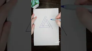 How to draw an impossible triangle or a penrose tribar | Doodle Pattern | Drawing Tutorials
