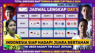 Jadwal Lengkap Thomas Cup dan Uber Cup 2024 Grup Stage Day 5 #thomasubercup2024 #badmintonindonesia