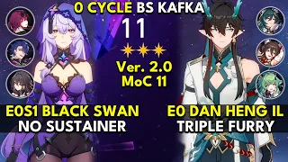 E0S1 Black Swan No Sustainer & E0 Dan Heng IL Triple Furry | Memory of Chaos Floor 11 3 Stars