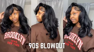 THE PERFECT 90s BLOWOUT ON A WIG